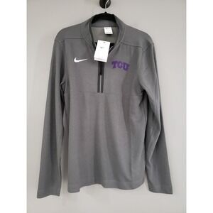 NEW SMALL TCU Horned Frogs Shirt NCAA Football Nike Quarter Zip Pullover